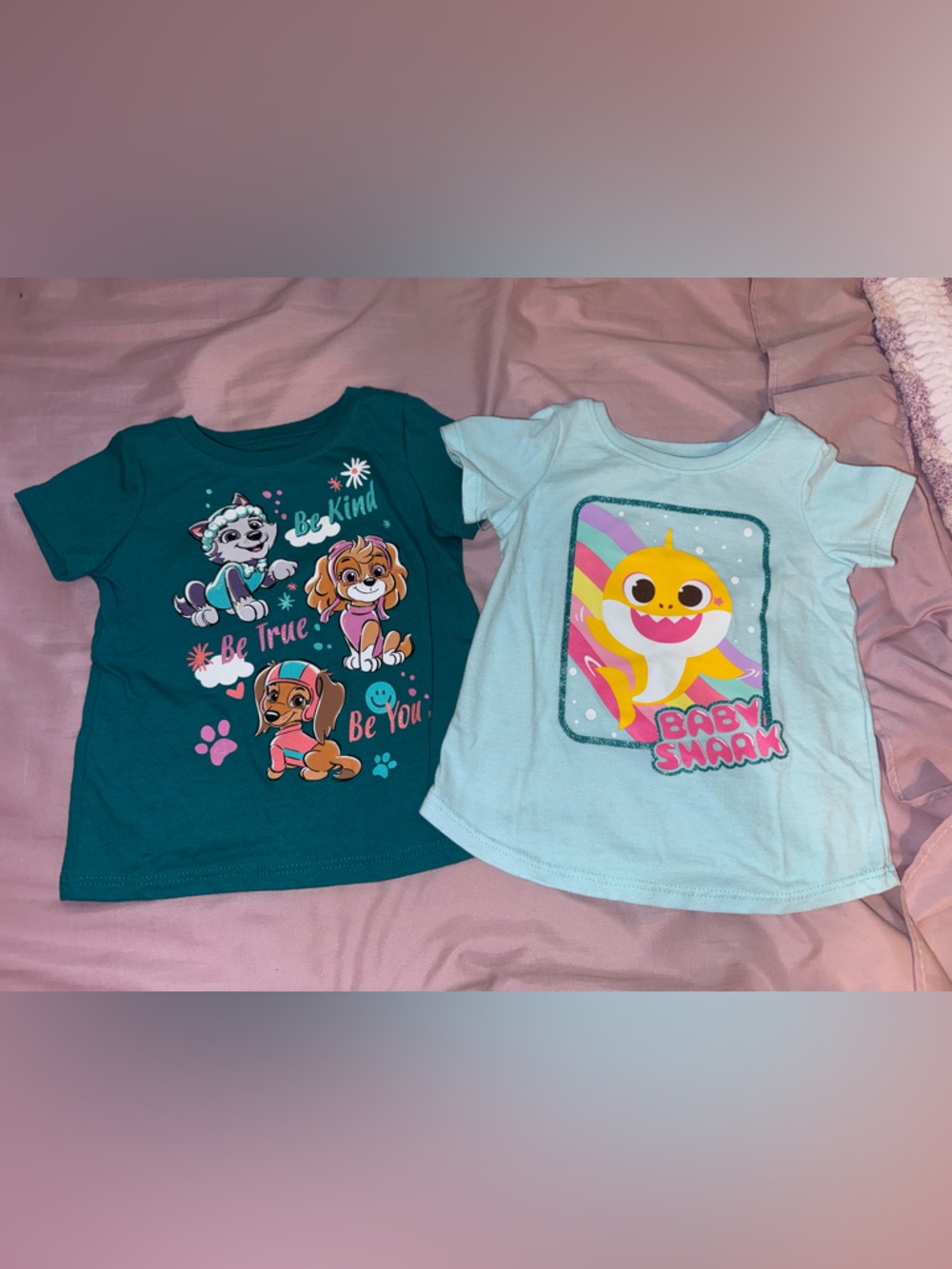 Teal Paw Patrol Graphic Tee & Light Blue Baby Shark Tee - Kids Shirts